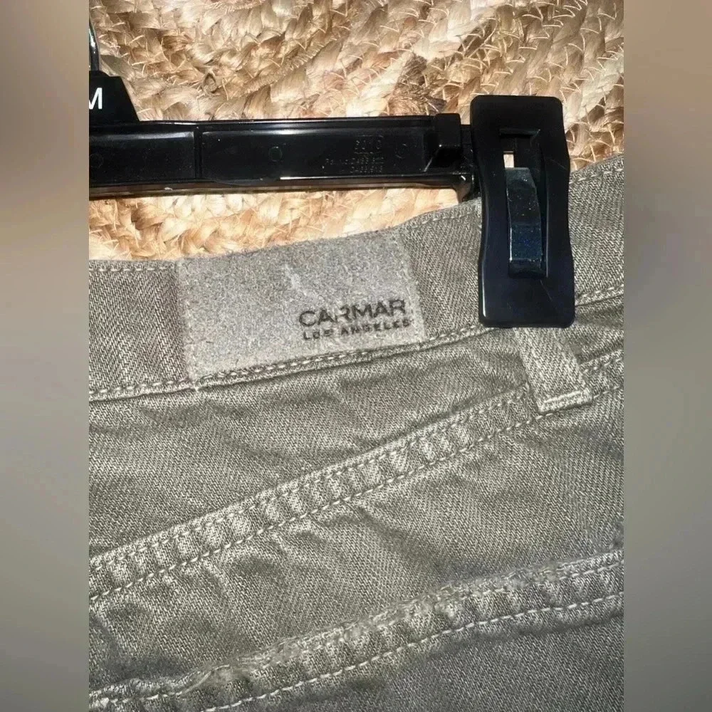 Carmar Los Angeles Denim Women's Army Green Ripped Shorts, Size 27,Rare,Vintage - Picture 3 of 8